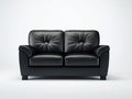 Divano lineare - similpelle - 182x88x90 cm - nero - stile classico contemporaneo