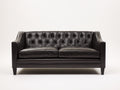 Divano lineare - pelle - 215x92x90 cm - nero - stile classico moderno