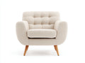 Poltrona - Tessuto-legno - 90 x 82 x 85 cm - Beige chiaro - Stile moderno nordico