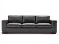 Divano lineare - pelle - 250x98x88 cm - nero - stile moderno
