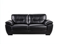 Divano lineare - similpelle - 198x92x92 cm - nero - stile moderno