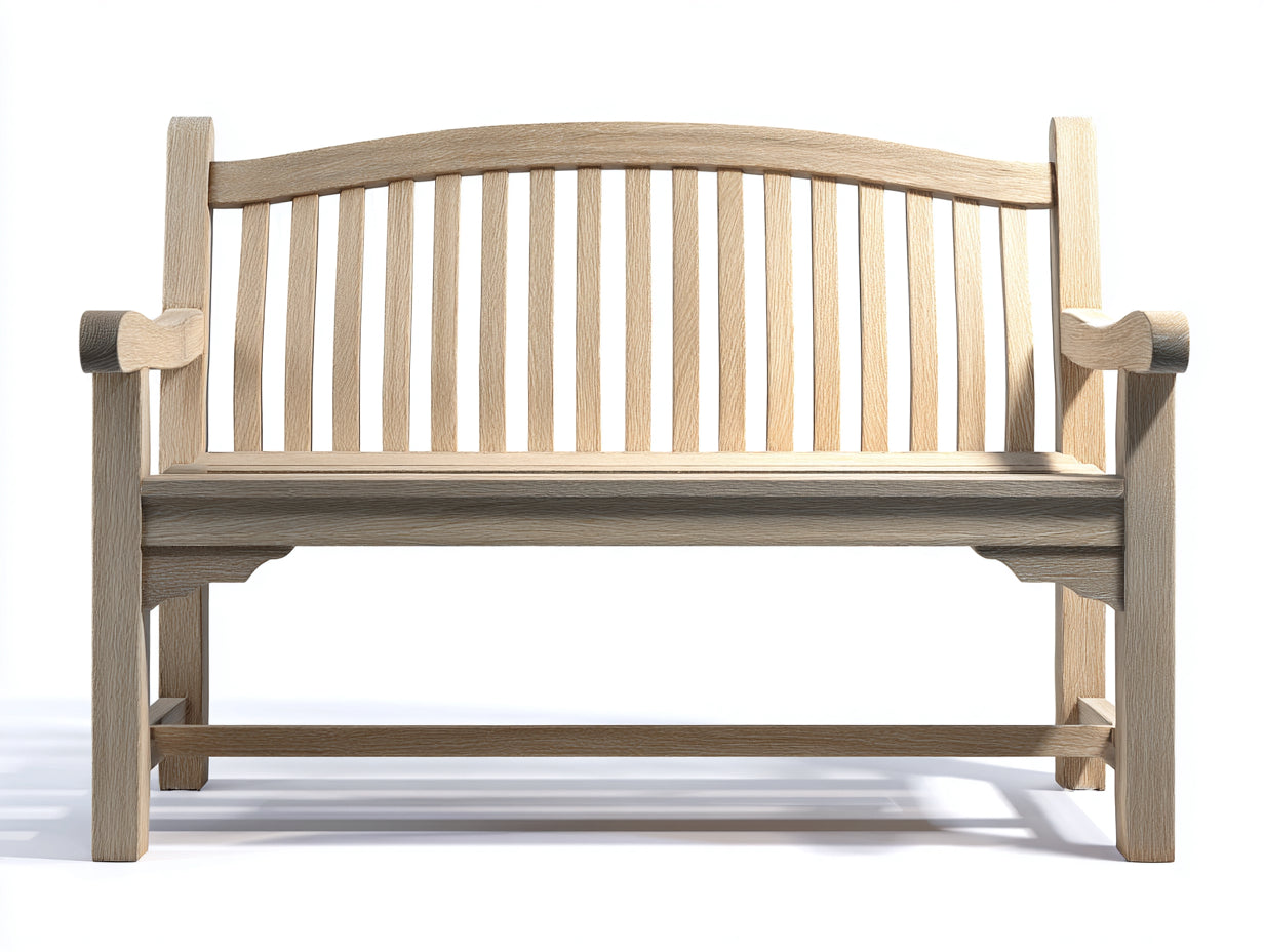 Panche da giardino - Legno di rovere - 176 x 62 x 92 cm - Rovere chiaro - Stile classico con schienale arcuato