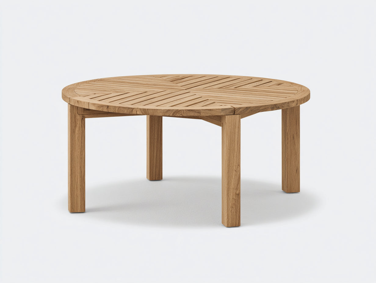 Tavolo da giardino - Legno di teak - 120x120x75 cm - Marrone chiaro - Stile contemporaneo
