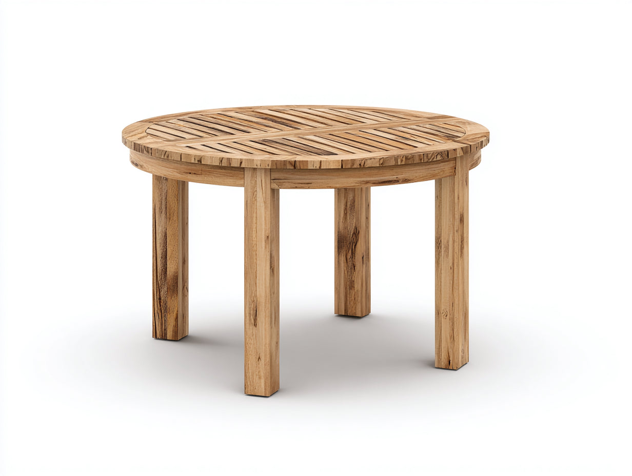 Tavolo da giardino - Teak - 115x115x76 cm - Marrone chiaro - Stile rustico
