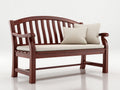 Panche da giardino - Legno di acacia-Tessuto - 178 x 66 x 96 cm - Marrone mogano-Beige - Stile classico con schienale arcuato