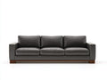 Divano lineare - pelle-legno - 260x100x90 cm - grigio scuro - stile moderno
