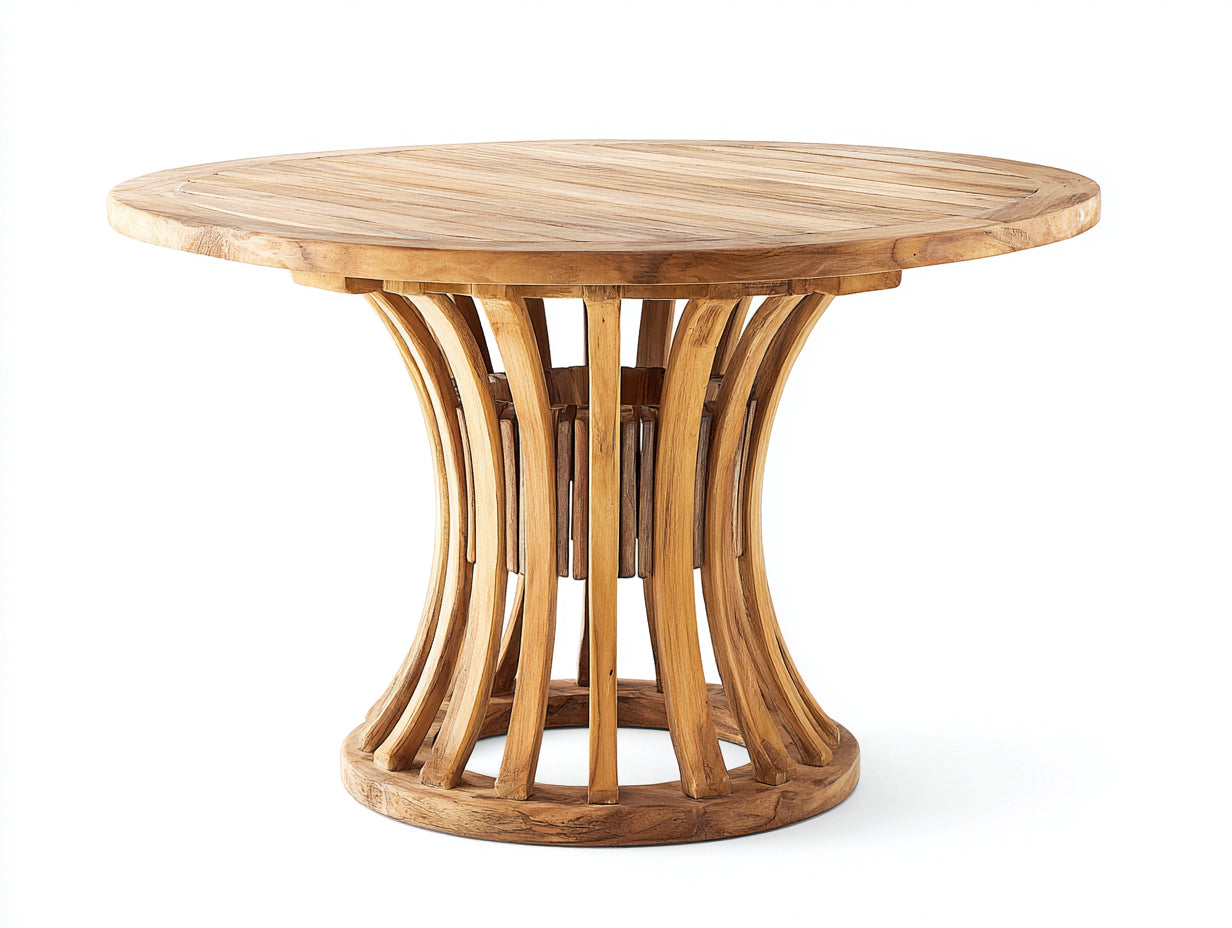 Tavolo da giardino - Legno di teak - 120x120x75 cm - Marrone miele - Stile artigianale