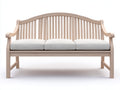 Panche da giardino - Legno di teak-Tessuto - 188 x 70 x 99 cm - Naturale-Grigio chiaro - Stile naturale con schienale curvo