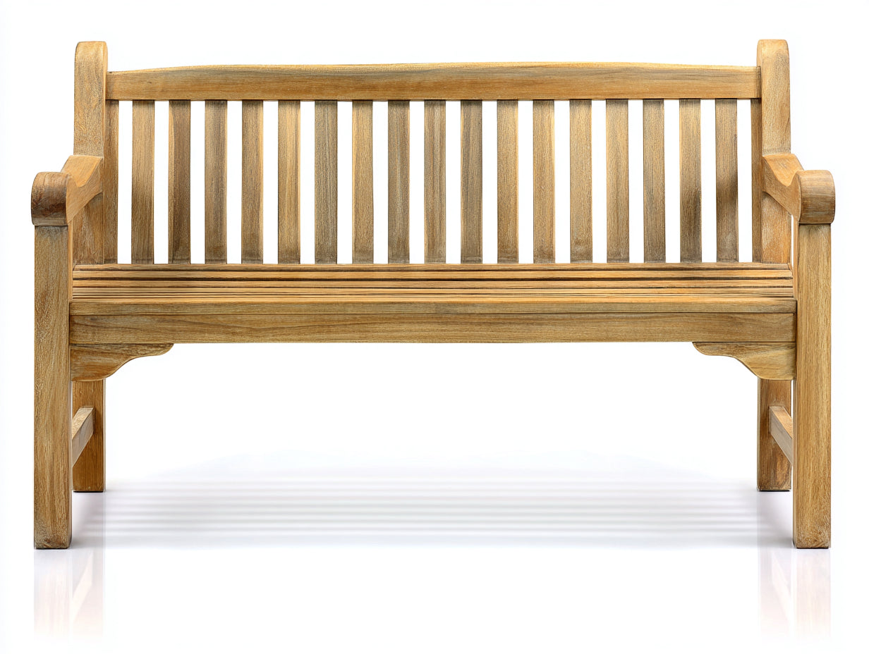 Panche da giardino - Legno di teak - 183 x 61 x 91 cm - Naturale - Stile classico con schienale a listelli