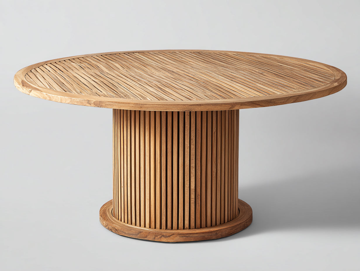 Tavolo da giardino - Legno di teak - 135x135x76 cm - Marrone caldo - Stile moderno