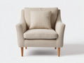Poltrona - Tessuto-legno - 88 x 85 x 89 cm - Beige chiaro - Stile moderno nordico