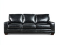 Divano lineare - pelle - 245x96x90 cm - nero - stile moderno