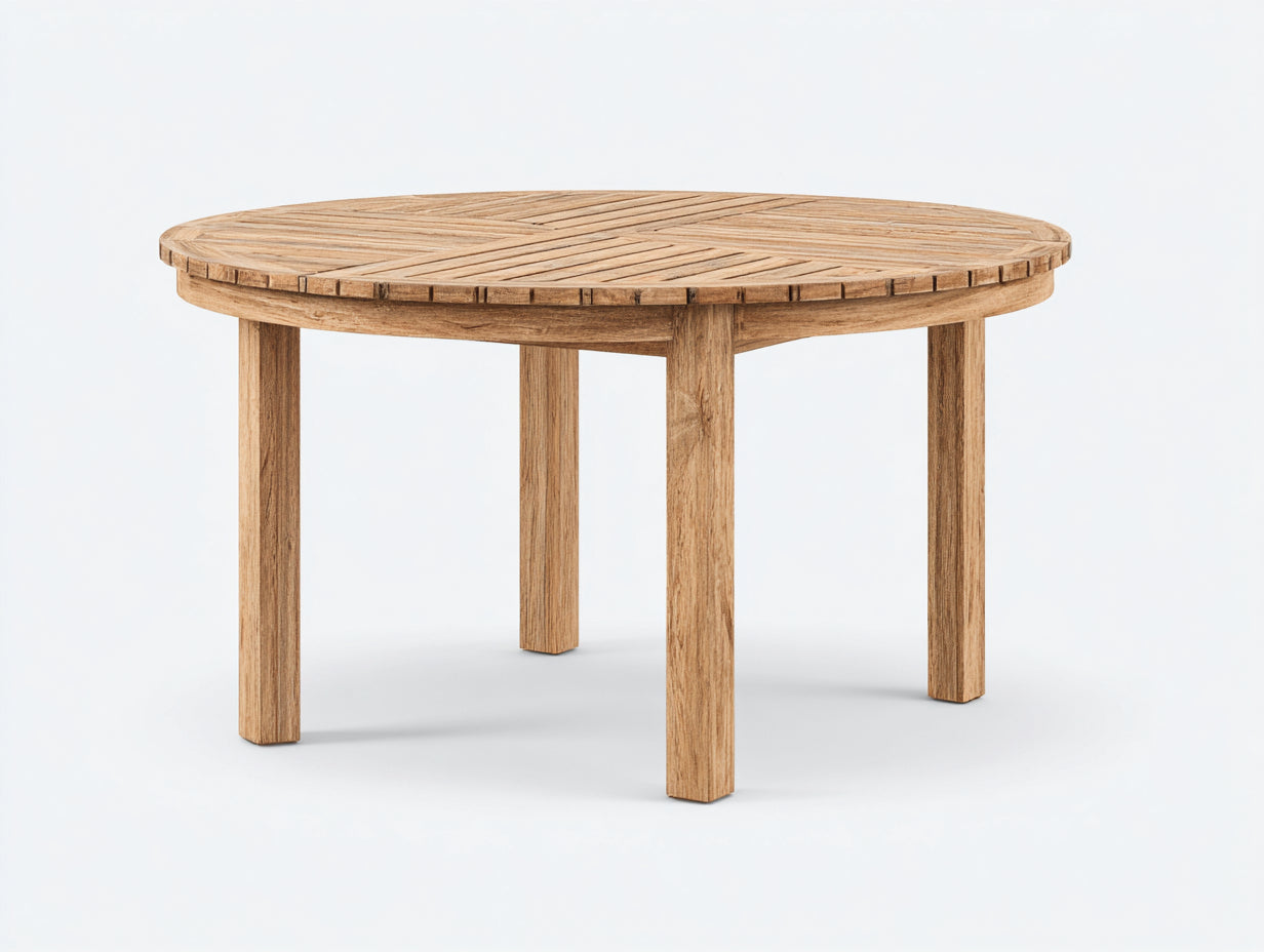 Tavolo da giardino - Legno di teak - 115x115x76 cm - Marrone miele - Stile classico