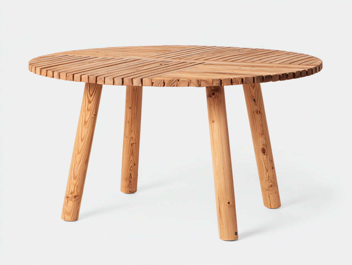 Tavolo da giardino - Legno massello - 125x125x75 cm - Marrone dorato - Stile nordico
