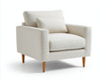 Poltrona - Tessuto-legno - 88 x 84 x 85 cm - Beige chiaro - Stile moderno nordico