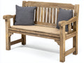 Panche da giardino - Legno di rovere-Tessuto - 158 x 65 x 91 cm - Rovere rustico-Beige - Stile rustico con schienale a listelli
