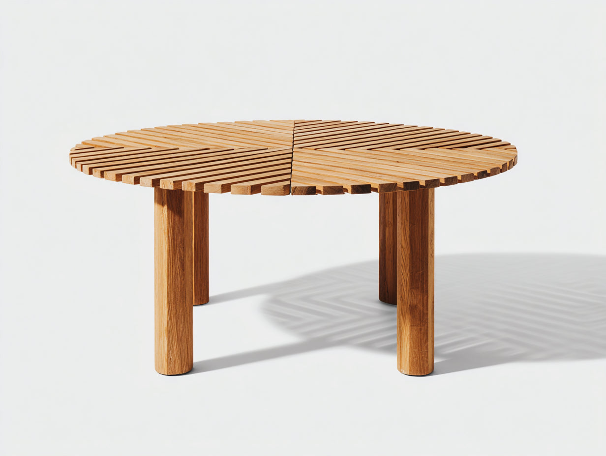 Tavolo da giardino - Teak - 120x120x75 cm - Marrone naturale - Design geometrico