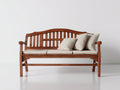 Panche da giardino - Legno di teak-Tessuto - 182 x 68 x 94 cm - Marrone-Beige - Stile classico con seduta imbottita