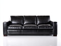 Divano lineare - pelle - 240x96x88 cm - nero - stile moderno