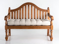 Panche da giardino - Legno di rovere-Tessuto - 169 x 67 x 99 cm - Rovere miele-Beige chiaro - Stile classico con schienale sagomato